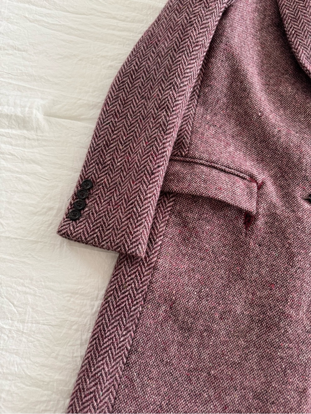 J.Crew Collection 100% Wool Herringbone Blazer Jacket Mauve Burgundy Size 2 - Picture 7 of 13
